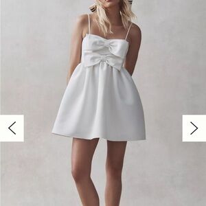 Sachin and Babi Sloane Taffeta Double-Bow Pleated Mini Dress